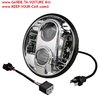 LED Phare  - rond 7" 9-36V, chrome / Harley Davidson, Toyota, Jeep, Landrover